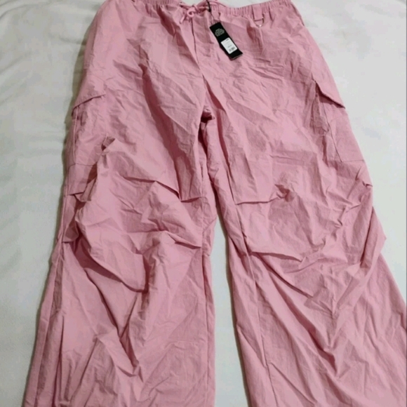 Fashion Nova Pants - Fashion Nova Pink Parachute Pants